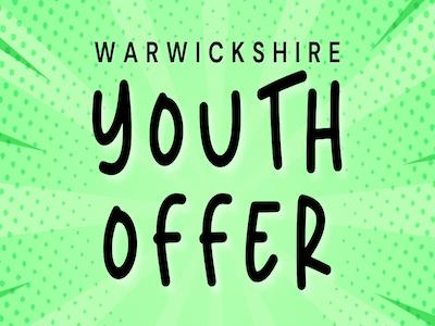 Warwickshire Youth Offer text on green background