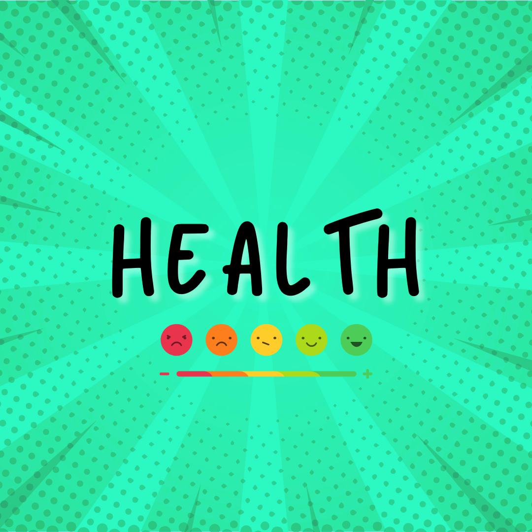 Health text on green background