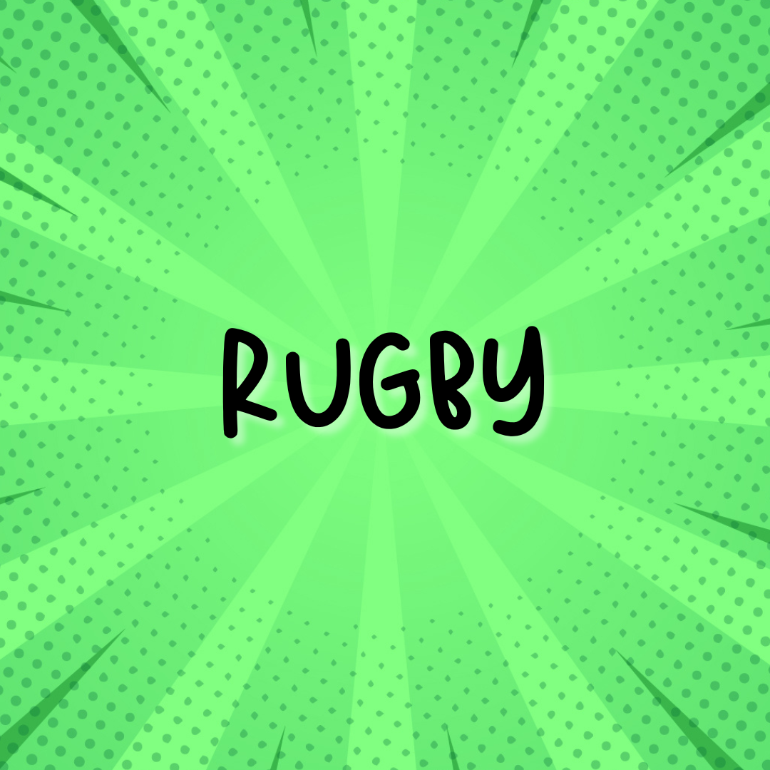 Green tile with text &#039;Rugby&#039;