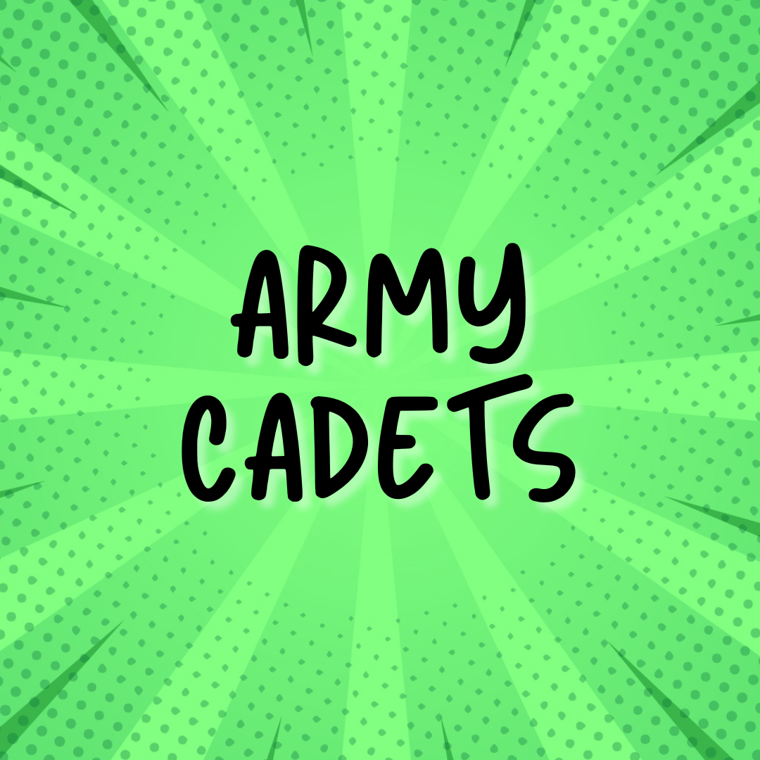 Green tile with 'army cadets' text