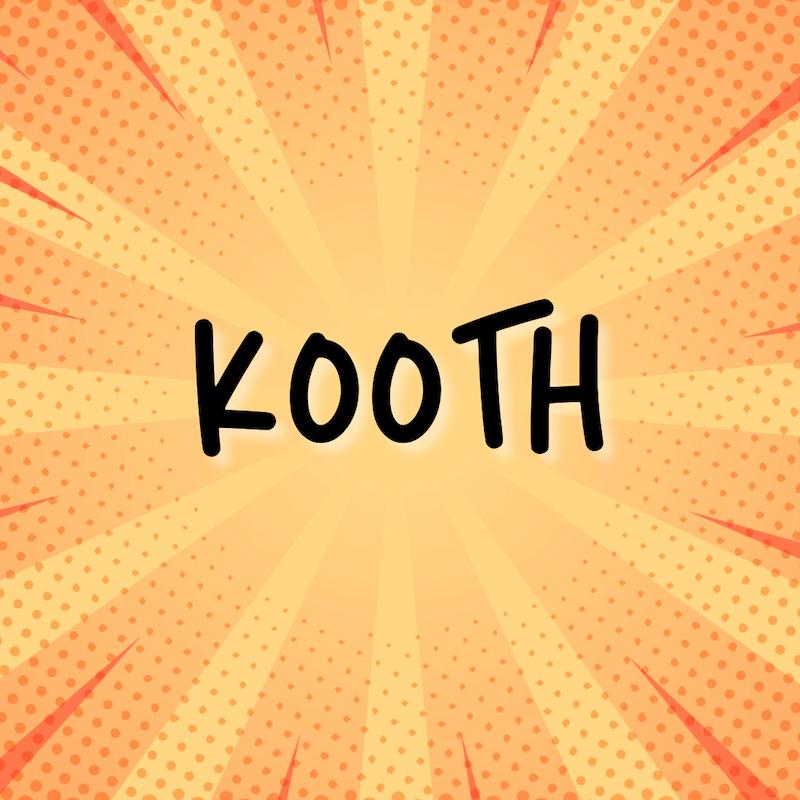 Orange background with 'Kooth' text