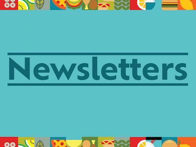 Text on coloured background - newsletters