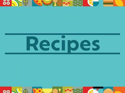 Text on coloured background - recipes