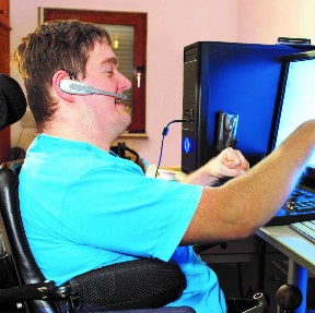 Someone using assistive technology on their computer