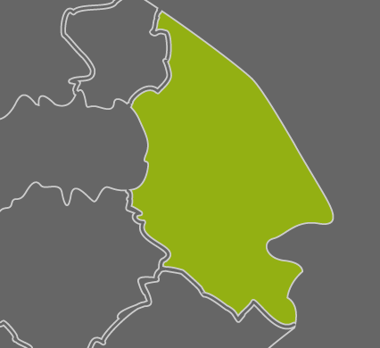 Outline map of Rugby Borough
